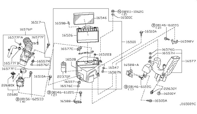 2000 Nissan Pathfinder  Bracket-RESONTOR Diagram for 16588VG300