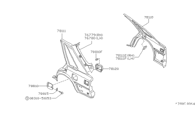 1987 Nissan Stanza Screw-Machine Diagram for 0831051053