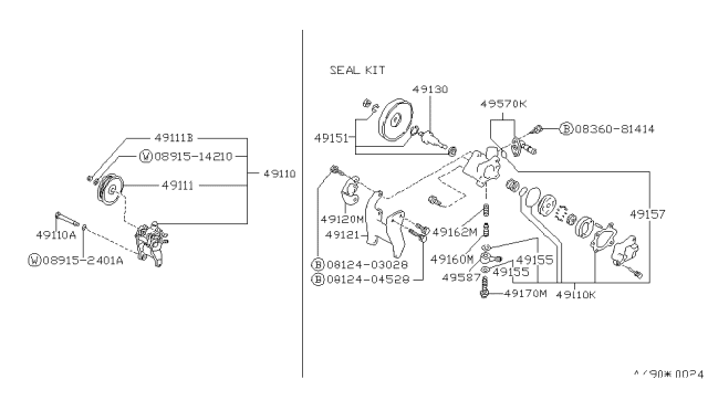 1987 Nissan Stanza Bolt-Transfer Fix Diagram for 0812404528