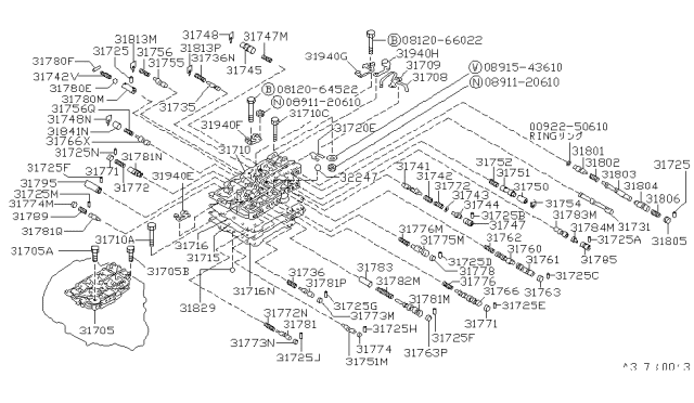 1988 Nissan Stanza  Plug-Thread Diagram for 3224720100