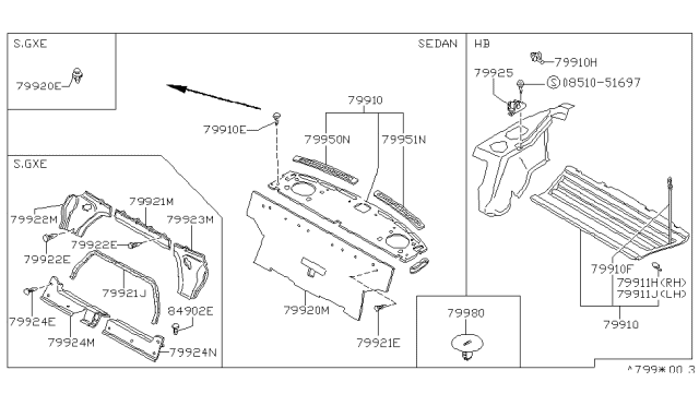 1988 Nissan Stanza  Clip Diagram for 0155306561