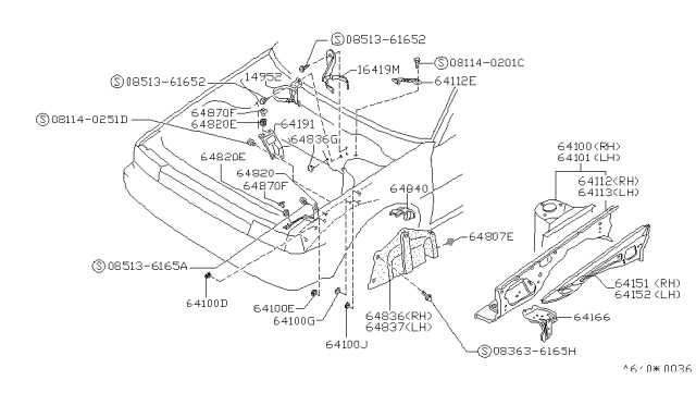 1988 Nissan Stanza Bolt-Hex Diagram for 081140251D