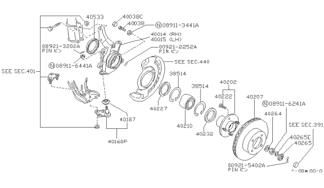 1989 Nissan Stanza Cap-ADJUSTER Diagram for 4026351E00