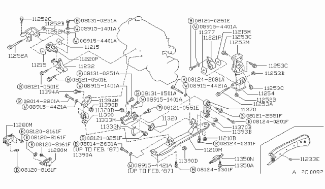 1988 Nissan Stanza  Bolt Diagram for 081210251E