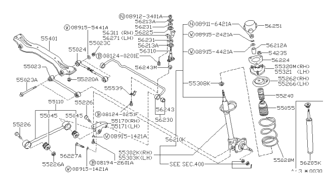 1987 Nissan Stanza  Bolt Hex Diagram for 081240251F