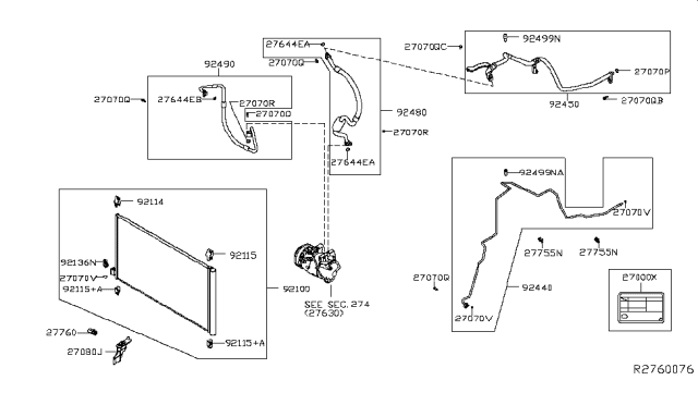 2015 Nissan Murano Bracket-Condenser Diagram for 921155AA1A