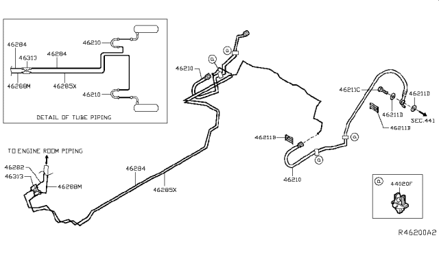 2016 Nissan Murano  Hose Assy-Brake, Rear Diagram for 462103JA1B