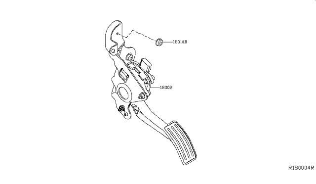 2015 Nissan Murano Lever Complete-Accelerator W/Drum Diagram for 180025AA0B