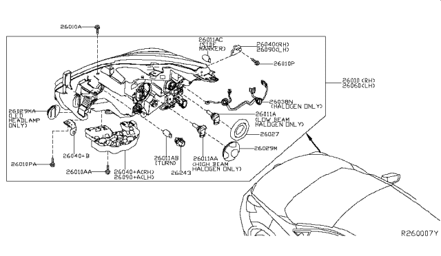 2018 Nissan Murano  Cover-Socket, Headlamp Diagram for 260295AA5A