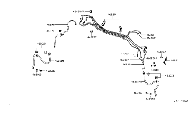 2019 Nissan Murano  Hose Assy-Brake, Front Diagram for 462105AA0B