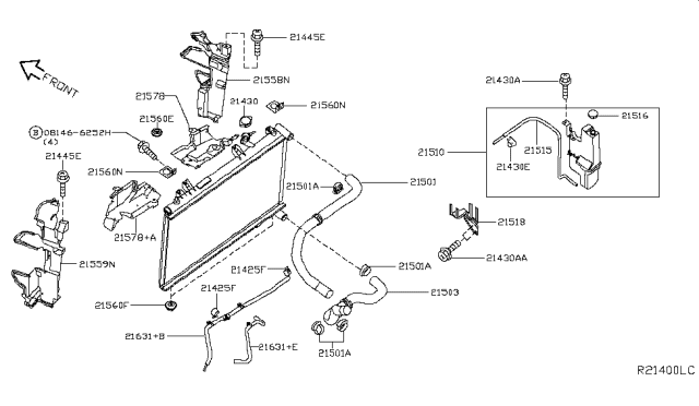 2019 Nissan Murano  Hose-Oil Cooler, Auto Transmission Diagram for 216315AA0A