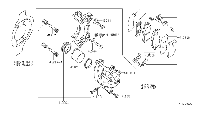 2013 Nissan Altima  Bolt-Pin Diagram for 44141JA00A