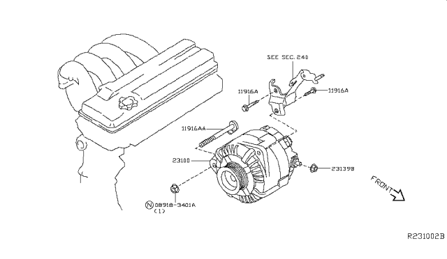 2013 Nissan Altima Bolt Diagram for 11916JA10C