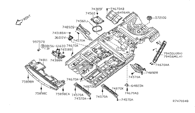 2012 Nissan Altima Bracket-Canister Diagram for 648253TA0A
