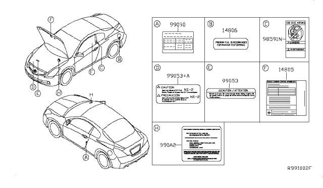 2007 Nissan Altima Placard-Tire Limit Diagram for 99090JA00C