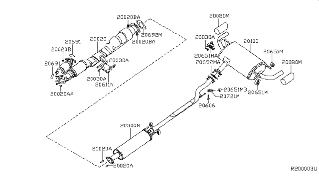2013 Nissan Altima  Gasket-Exhaust Diagram for 2069119U00