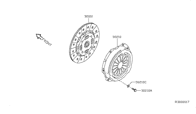 2009 Nissan Altima  Disc Assy-Clutch Diagram for 30100JA00A