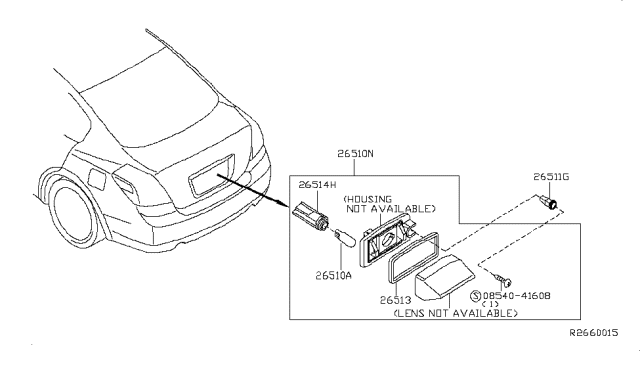 2011 Nissan Altima  Packing-Lens Diagram for 26513AG000