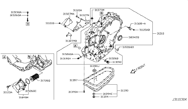 2009 Nissan Altima  Bolt Diagram for 313771XX3D
