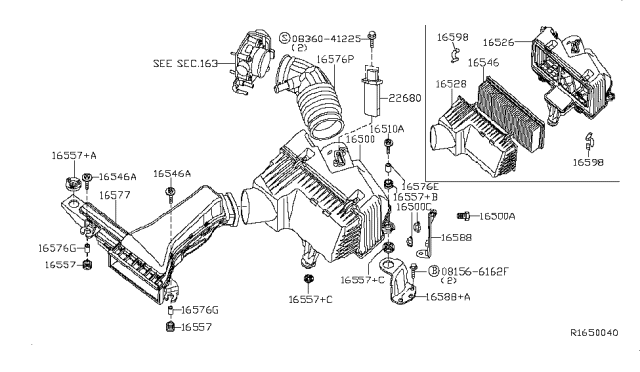 2011 Nissan Altima  Mounting Assembly Rubber Diagram for 16557JN21A