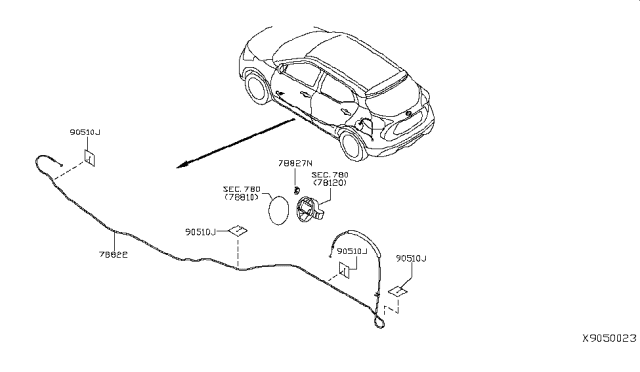 2019 Nissan Kicks  Lock Assy-Fuel Filler Lid Diagram for 788275RB0B