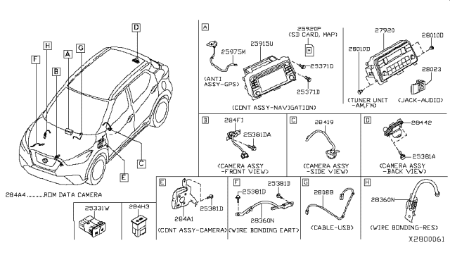2018 Nissan Kicks  Aux Jack-Audio Diagram for 280234BA0B
