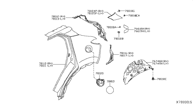 2019 Nissan Kicks Protector-Rear Wheel House, RH Diagram for 767485RL0A
