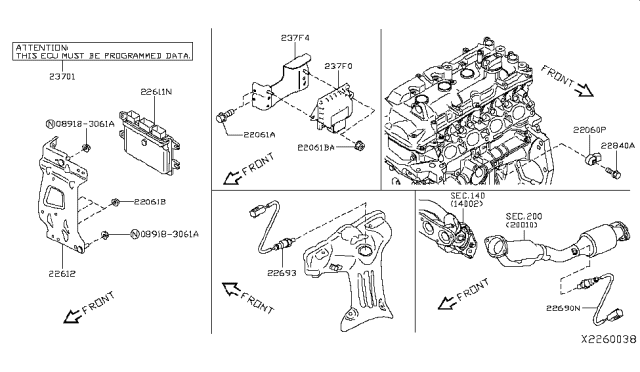 2018 Nissan Kicks  Blank Engine Control Module Diagram for 237035RL0A
