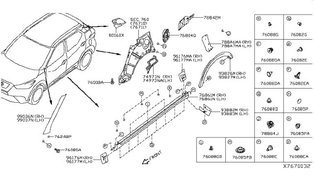 2019 Nissan Kicks  Silencer-Door Diagram for 801605V000
