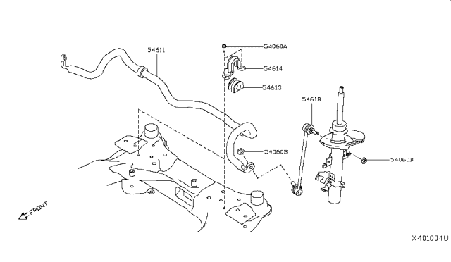 2019 Nissan Kicks Rod Assy-Connecting, Stabilizer Diagram for 546185RB0A