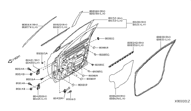 2018 Nissan Kicks  Screen-Sealing, Front Door LH Diagram for 808615RB0A