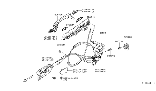 2018 Nissan Kicks Front Door Lock Actuator Motor, Right Diagram for 805005RL0A