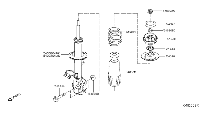 2018 Nissan Kicks  Bearing-Strut Diagram for 543255RB0A