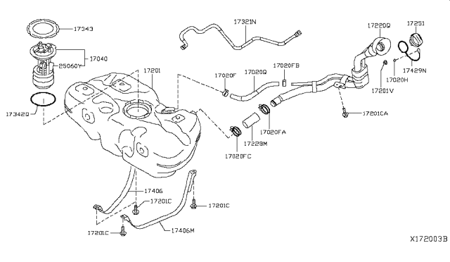 2019 Nissan Kicks  Tube Assy-Filler Diagram for 172215RL0A