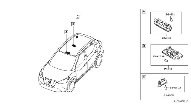 2019 Nissan Kicks Bulb Diagram for 264475TA0A