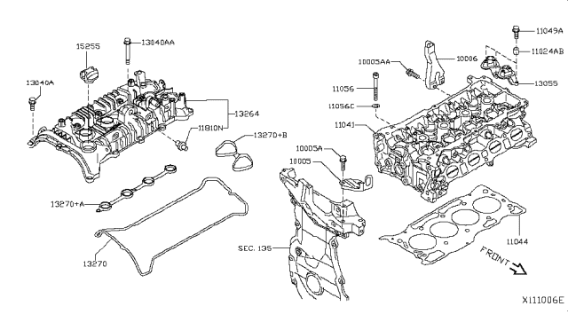 2019 Nissan Kicks  Bracket-Camshaft Diagram for 130555RB0A