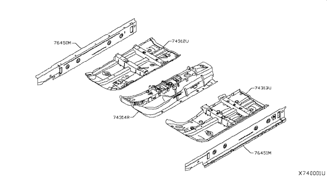 2018 Nissan Kicks Floor-Front, LH Diagram for G43215RLMA