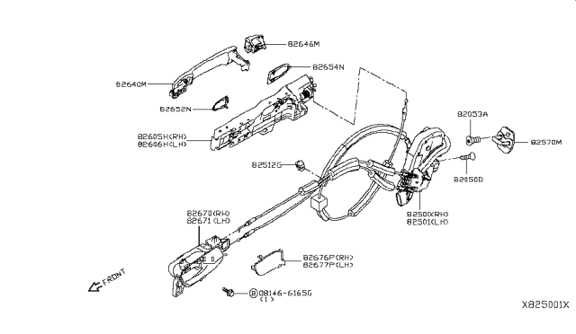 2018 Nissan Kicks Rear Door Lock & Remote Controller, Right Diagram for 825005RB0A