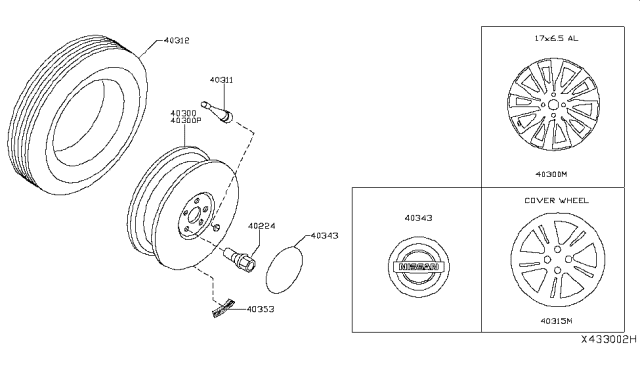 2019 Nissan Kicks  Disc Wheel Assembly Diagram for 403005RB0E