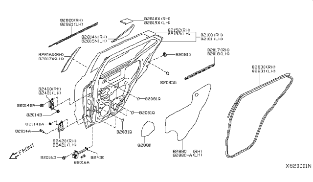 2018 Nissan Kicks Hinge Assy-Front Door, Lower RH Diagram for 824205RB0A