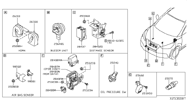 2019 Nissan Kicks  Amplifier Assy-Buzzer Diagram for 256605RA0A