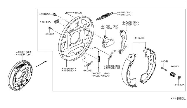 2018 Nissan Kicks  Adjuster Assy-Rear Brake, LH Diagram for 442015RB0A