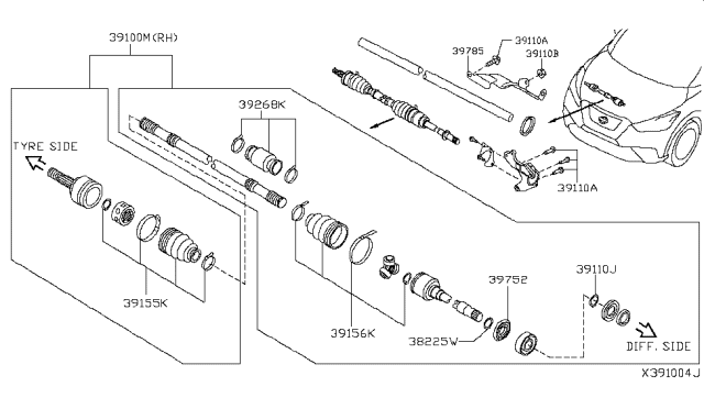 2019 Nissan Kicks Dust Boot Kit-Repair, Inner Diagram for C9741ED50A