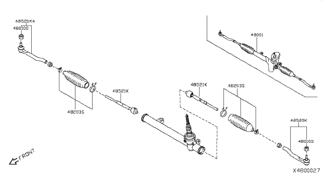 2019 Nissan Kicks  Gear & Linkage-Steering Diagram for 480015RL0B