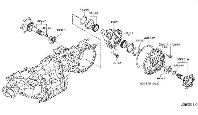 2016 Nissan GT-R SHIM (T=0.44) Diagram for 38453JF00A