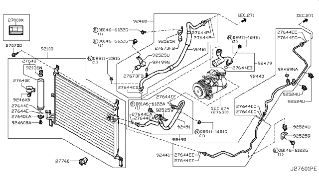 2016 Nissan GT-R  Clip Diagram for 92553JF00A