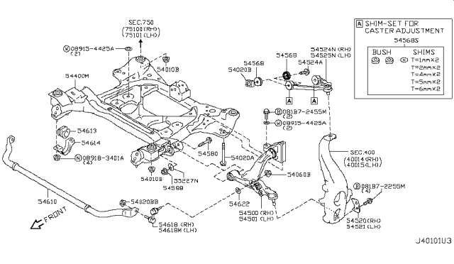 2010 Nissan GT-R  Rod Assy-Connecting, Stabilizer Diagram for 54618EG001