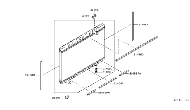 2014 Nissan GT-R Seal-Radiator Lower Diagram for 21497JF00A
