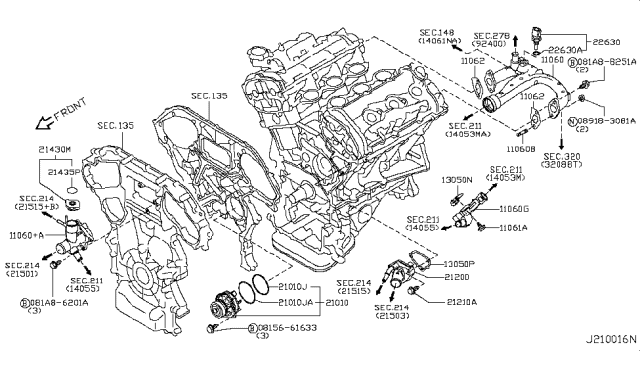 2012 Nissan GT-R Seal-O Ring Diagram for 21049JK20A