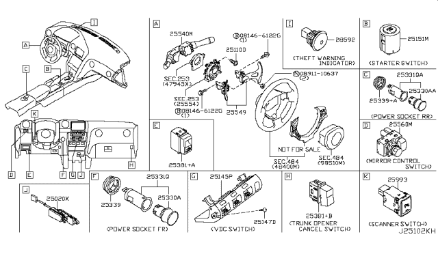 2017 Nissan GT-R  Socket Assy-Power Diagram for 253313RA0B